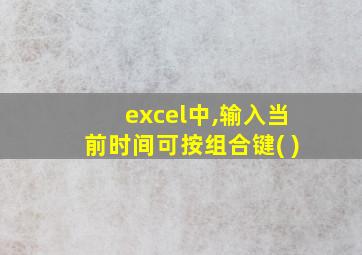 excel中,输入当前时间可按组合键( )